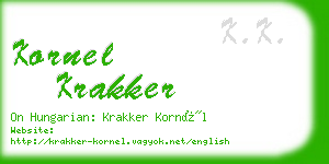 kornel krakker business card